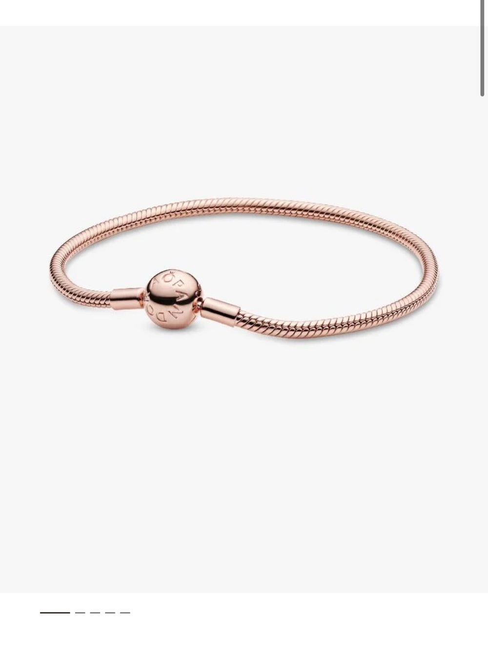 Pandora Rose Gold Travel Charm Snake Chain Bracelet